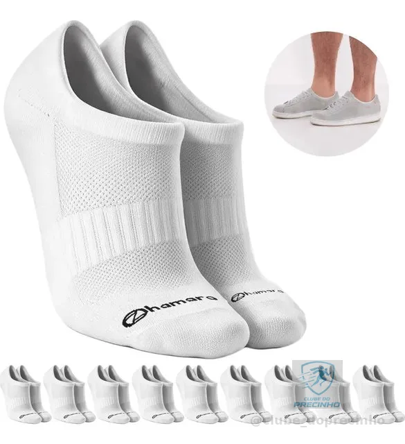 Kit 10 Pares Meias Zhamaro Algodão Sapatilha Invisível