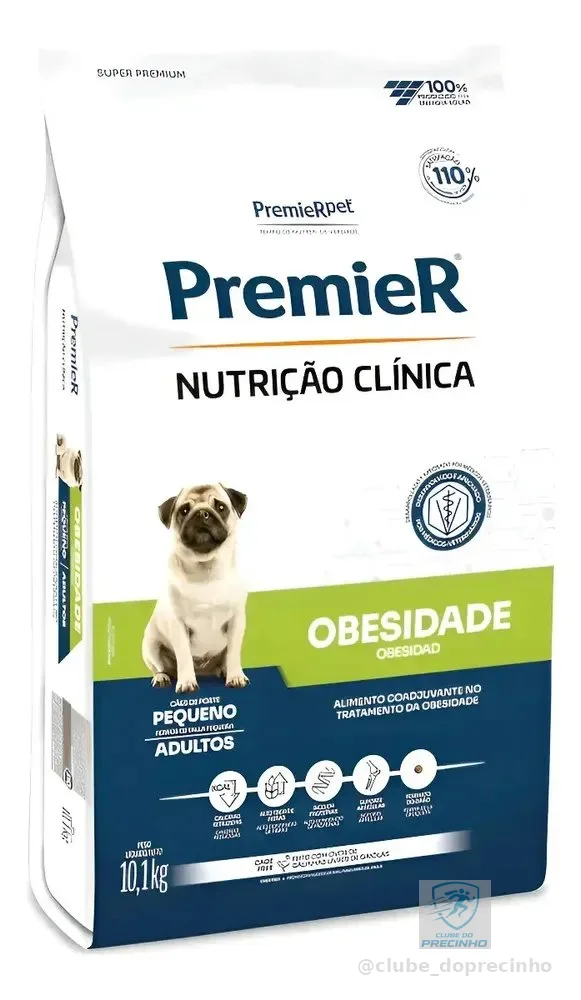 Ração Premier Nutrição Clínica Obesidade Cães Ad Peq 10kg
