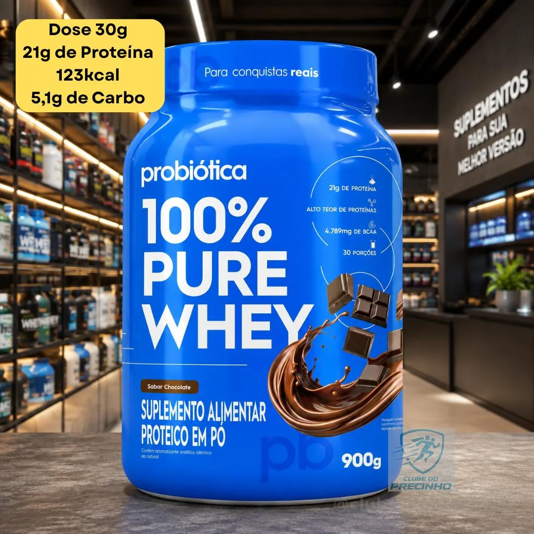 Whey Protein 900g Iso Blend Protein Probiótica Chocolate Blend de Proteínas