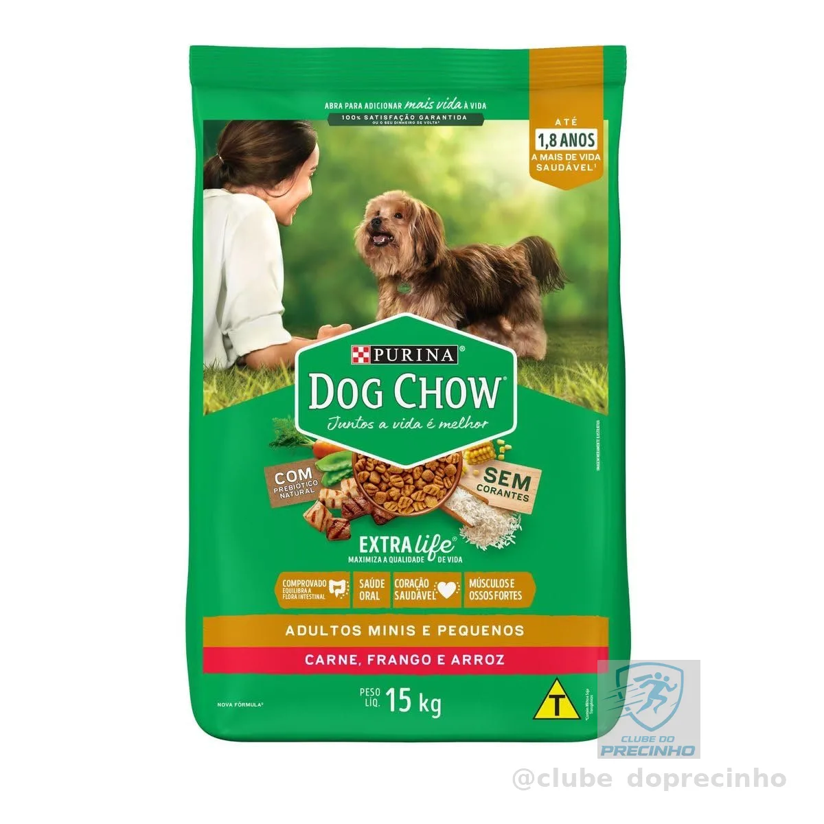Purina Dog Chow Ração Adulto Raças Pequenas Frango e Arroz - 15kg para Todas Pequeno Adulto - Sabor Frango