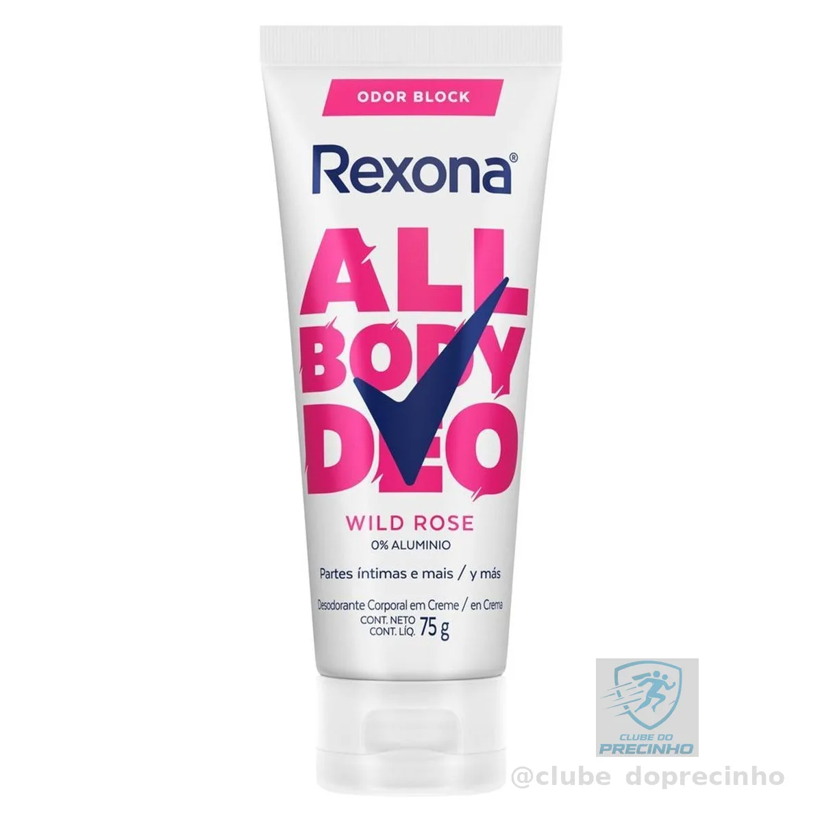 Rexona All Body, Desodorante Corporal em Creme, Para o Corpo Todo, Wild Rose 75g