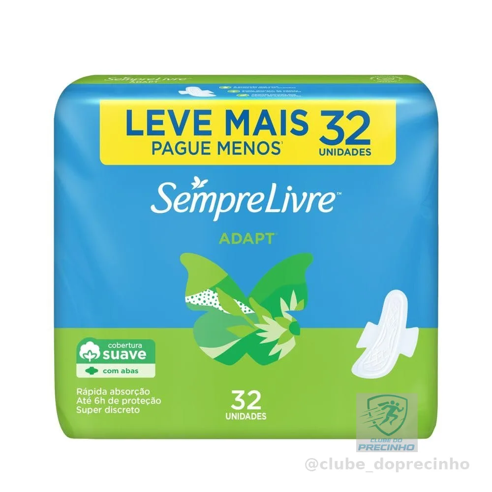 Sempre Livre Absorvente Externo Com Abas Suave, 32un