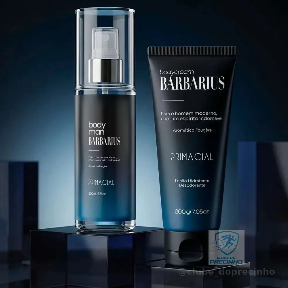 Kit Body Splash Barbarius + Hidratante Desodorante Masculino
