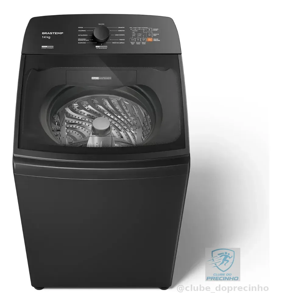 Máquina de Lavar Brastemp 14Kg Cinza Smart Sensor- BWJ14A9