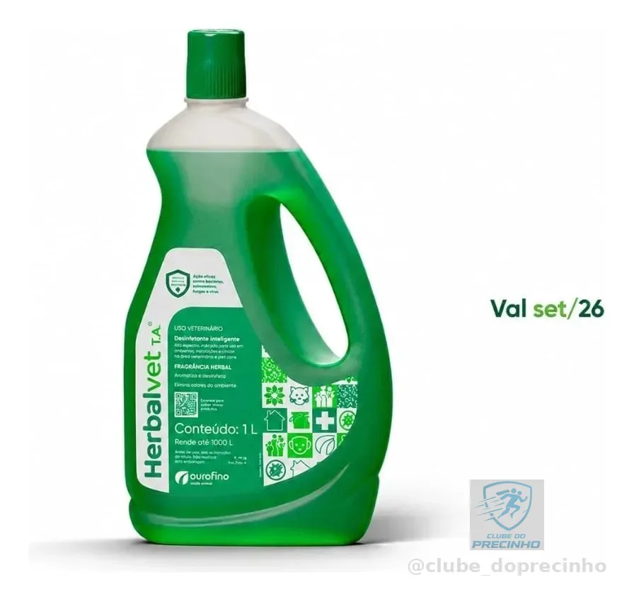 Herbalvet Desinfetante Ourofino 1litro Bactericida Viricida