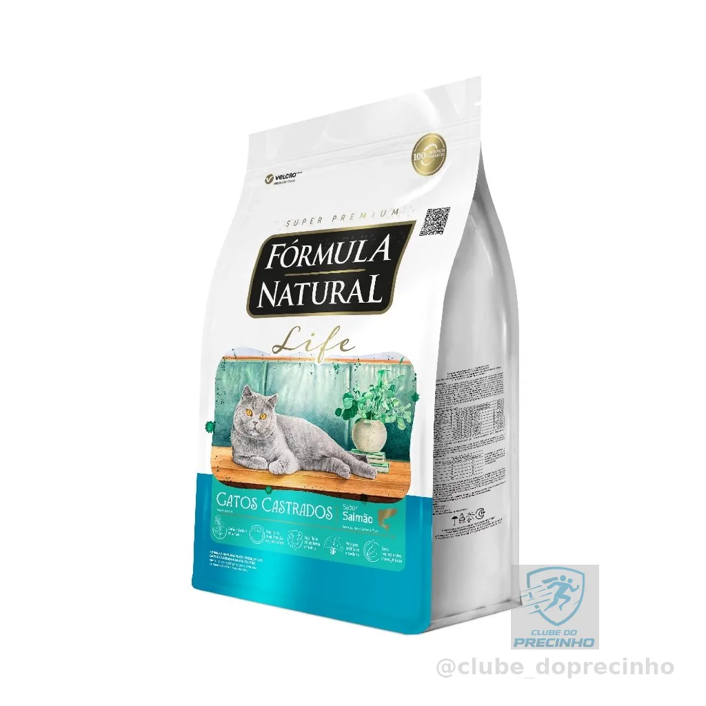 Ração Fórmula Natural Life Gatos Castrados Sabor Salmão 15kg Adimax