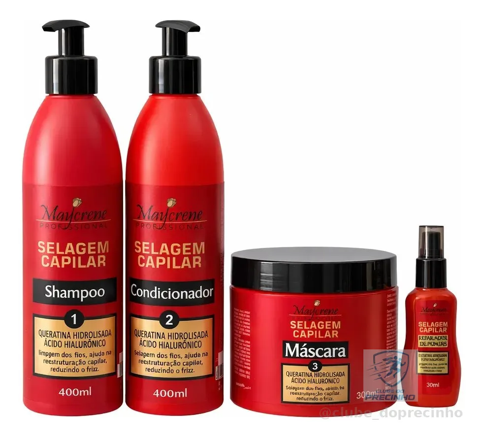 Kit Queratina Hidrolisada + Ácido Hialurônico Capilar 4x1