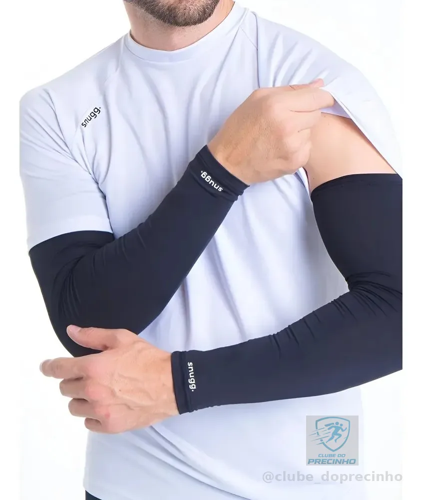 Par Manguito Proteção Solar Uv50 Mangote Manga Ciclismo Cor Preto Tamanho M