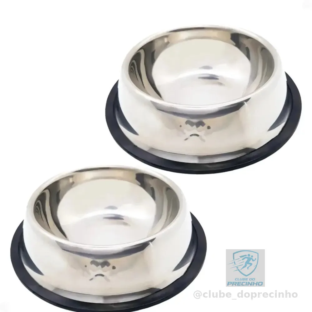 Tigela Para Gato Cachorro Coelhos 2 Unidades Inox Promoção Inox