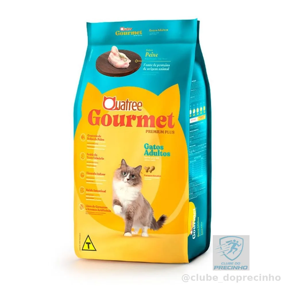 Ração Quatree Gourmet Gatos Adultos Sabor Peixe 10.1kg