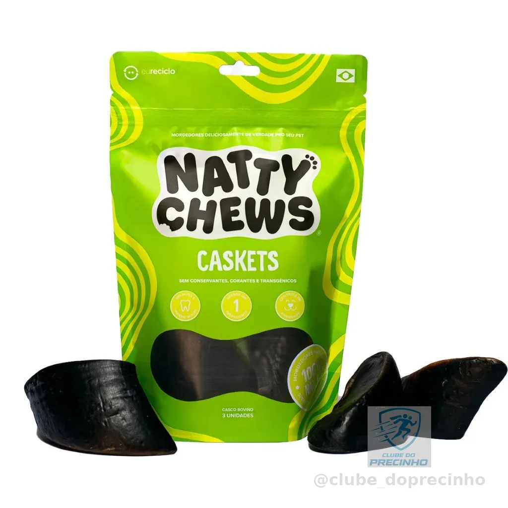 Petisco Caskets Natty Chews Casco Bovino 3 Unidades