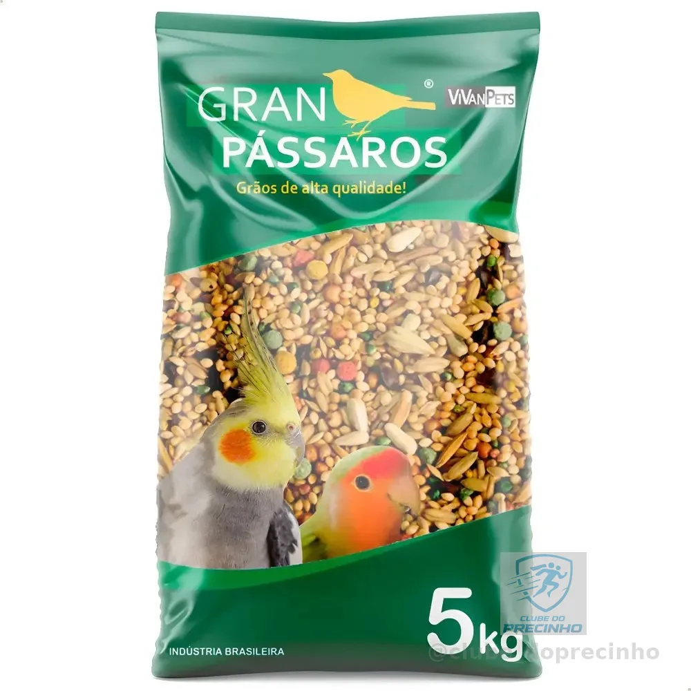 Mistura Calopsita Agapornis Mix Sementes Gran Passaros 5kg