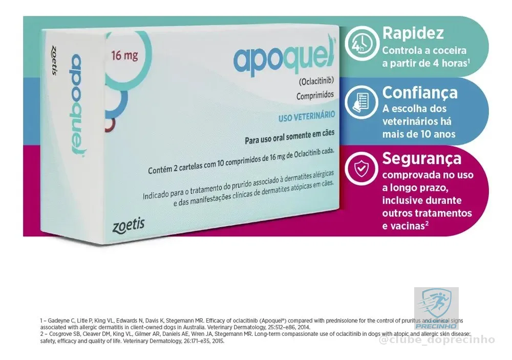 Apoquel 16 mg - Tratamento para coceira em cães - Zoetis