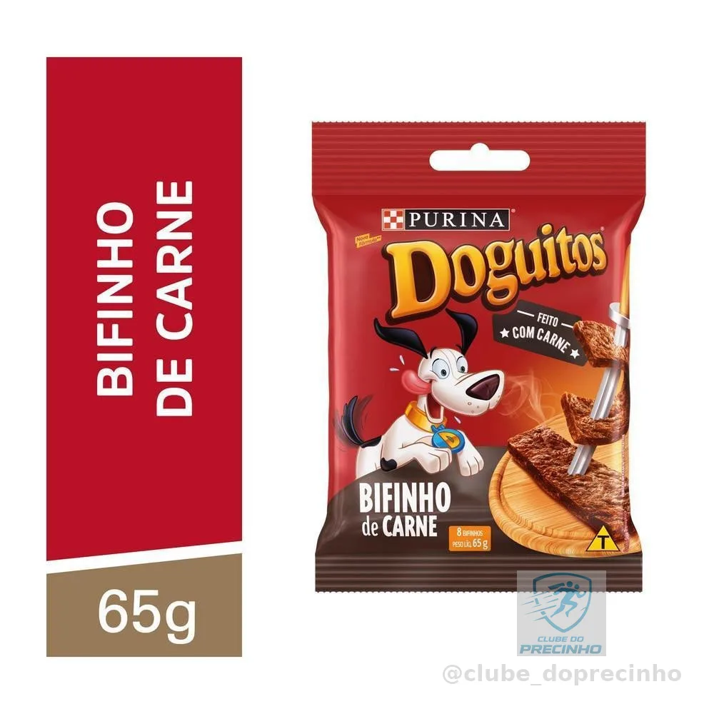 Petisco Bifinho de Carne Cães Adultos e Filhotes 65g Doguitos
