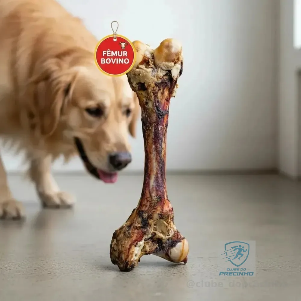 Osso Fêmur Bovino Gigante Defumado Petisco Para Cães Natural