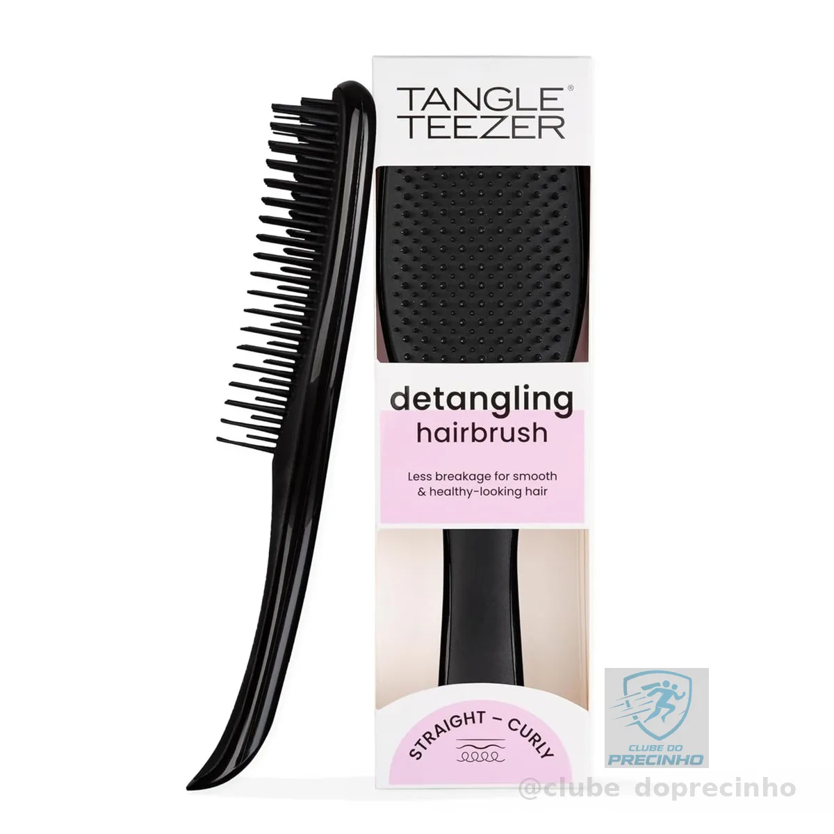 Tangle Teezer - Escova de cabelo desembaraçadora The Wet Detangler Black para todos os tipos de cabelo, seco e úmido. Cor: Preta