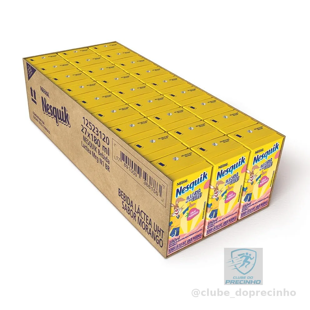 Bebida Lactea NESQUIK Morango 180ml - 27 unidades
