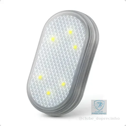 Kit 2 Lâmpada Led Branca Toque Adesivo Velcro Interior Carro