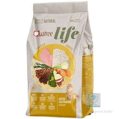 Ração Quatree Life Gato Castrado Frango e Arroz 1 kg
