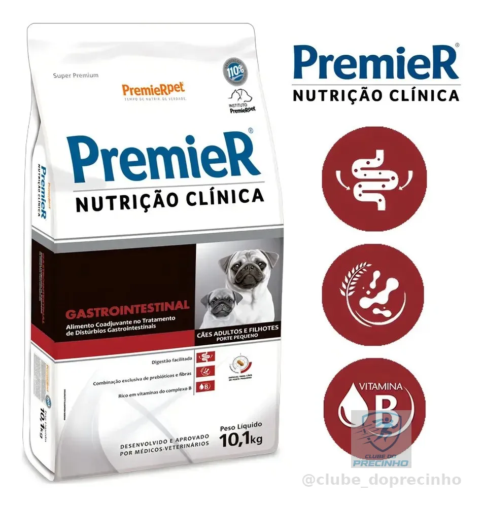 Ração Premier Gastrointestinal Raça Pequena 10,1kg