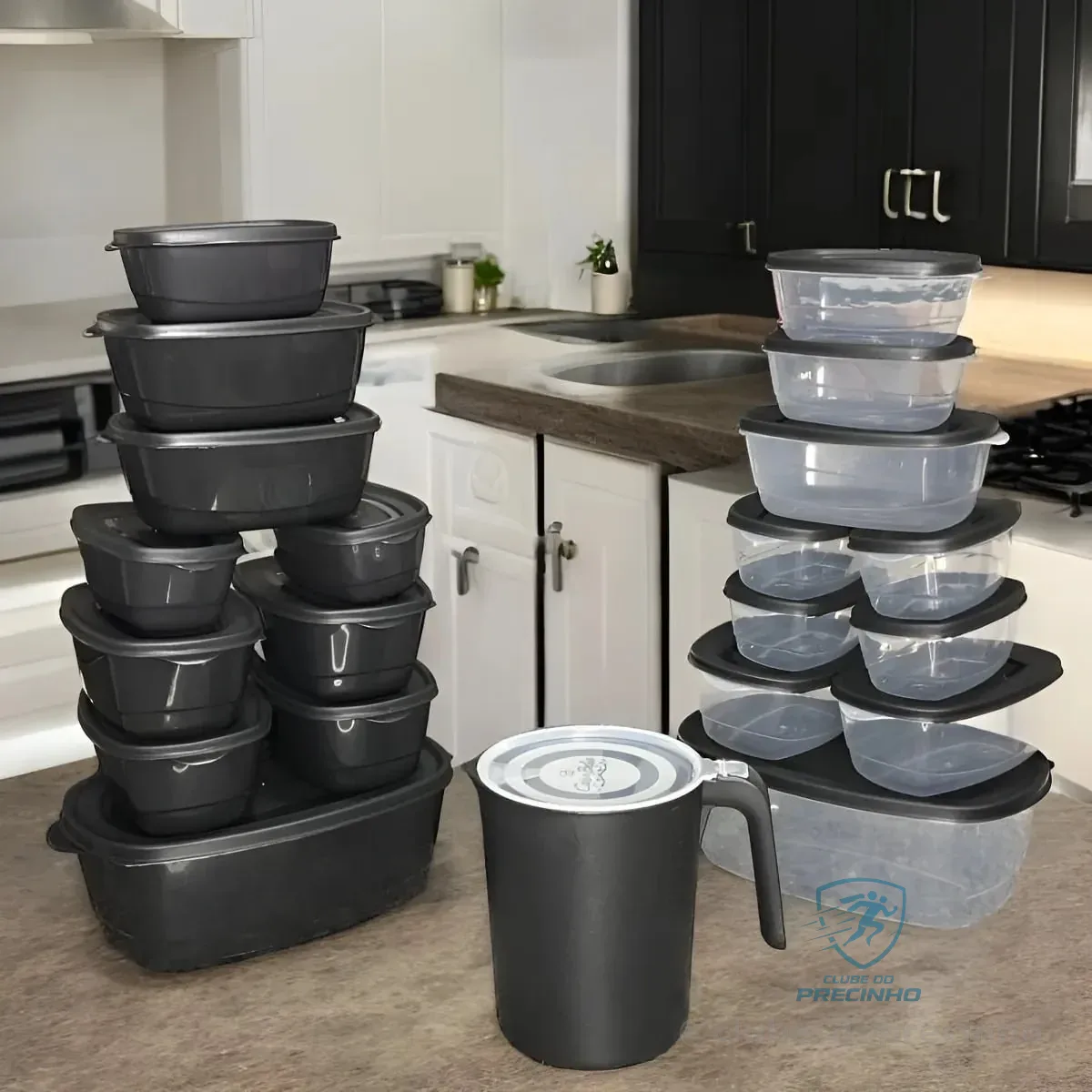 Super Kit 21 Peças Potes De Plástico Bpa Free Para Cozinha