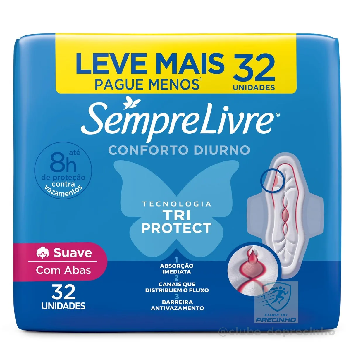 Sempre Livre Absorvente Externo Adapt Plus Com Abas 32 Unidades