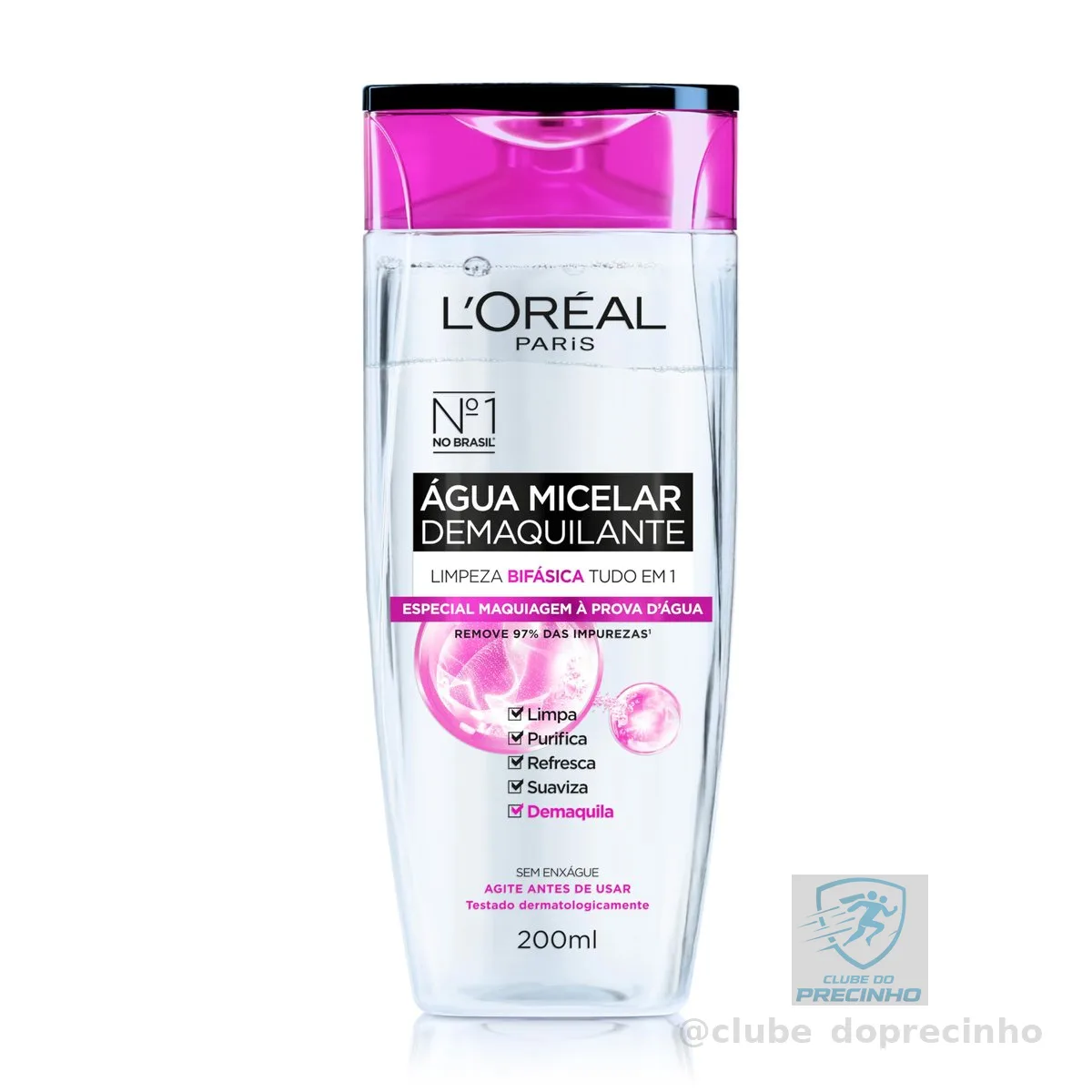 Água Micelar Bifásica L'Oréal Paris Solução de Limpeza 5 em 1, 200ml