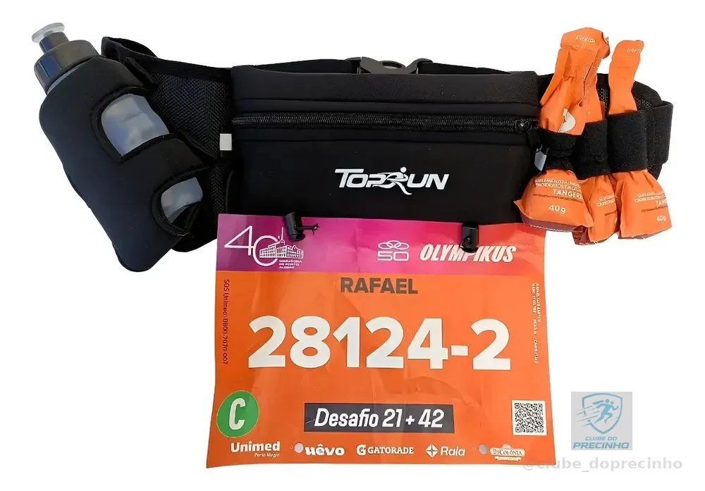 Cinto Hidratação Porta Numero E Gel Garrafa 210 Ml  Corrida