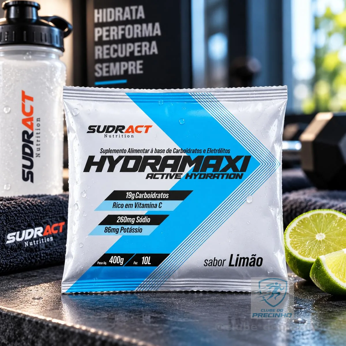 Isotônico Sudract Esportivo Limão 400g Carboidratos e Eletrólitos