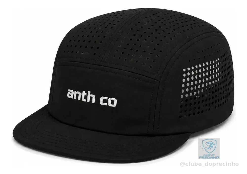 Boné Corrida Five Panel Fresh Anth Co Respirável Esportivo Preto Único Liso