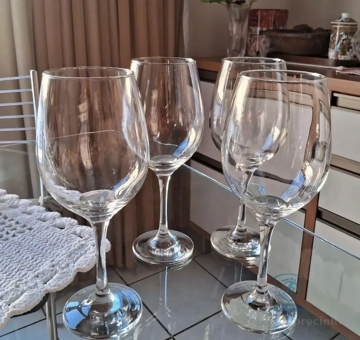 Taça De Vidro 490ml Jogo Taças Vinho Tinto 6 Peças Ruvolo Incolor