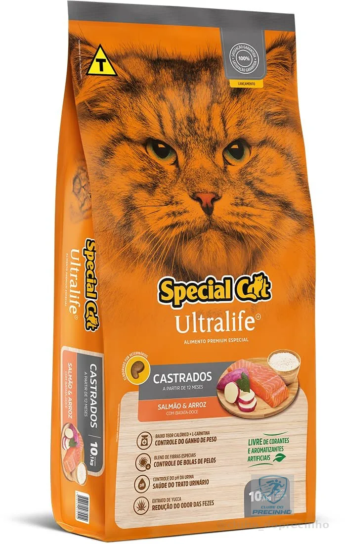 Ração Special Cat Ultralife Castrados Salmão e Arroz 10kg