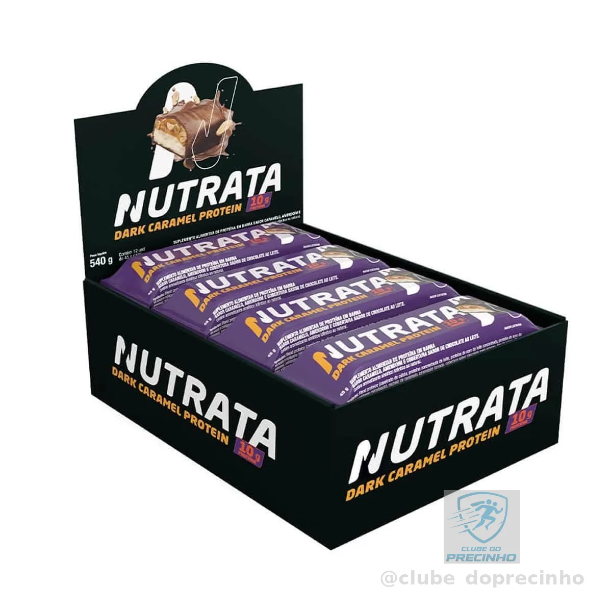 Nutrata Caramel Protein Display (12 unid. 45g), Dark Caramel, Nutrata