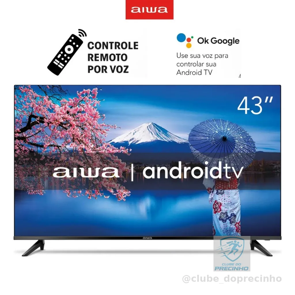 Smart Tv 43 Android Full Hd Aiwa Aws-Tv-43-Bl-02-A Preto