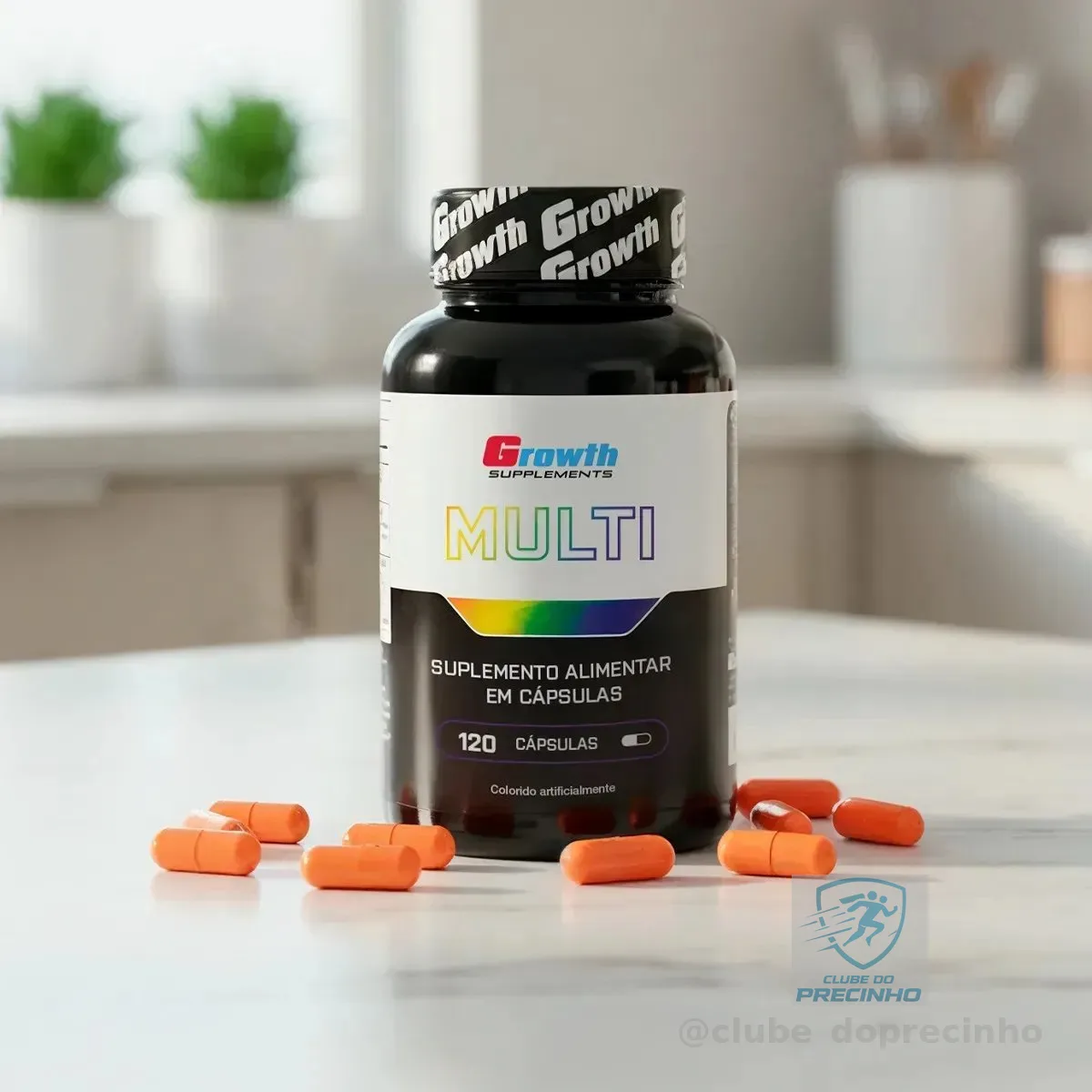 Multivitamínico 120 Cáps. Growth Supplements - Sabor Neutro (Nova Fórmula)