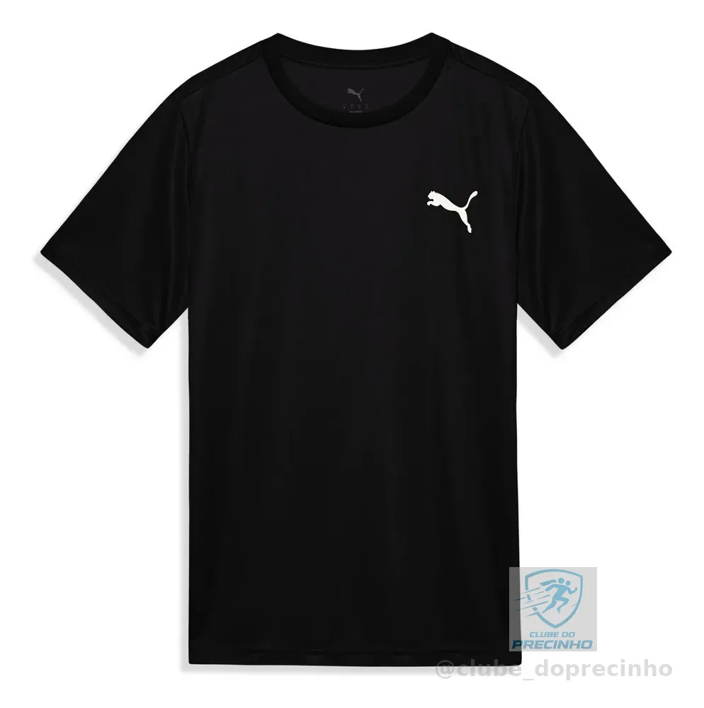 Camiseta Ess Small Puma Logo Poly Tee Masculina Puma Preto M