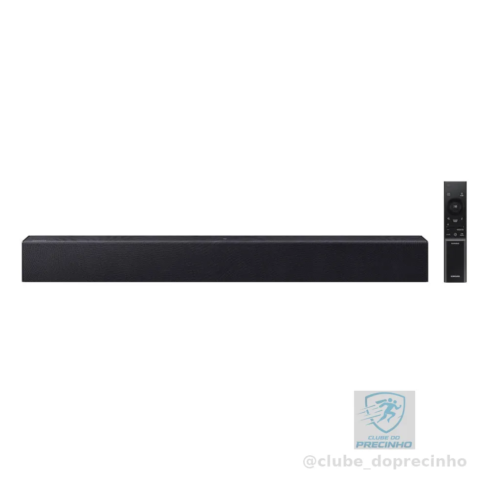 Soundbar Samsung HW-B400F, com 2.0 canais, Bluetooth, Subwoofer integrado e HDMI ARC