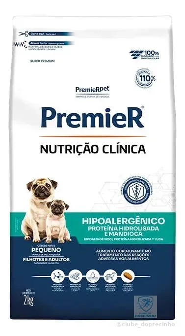 Ração Seca Premier Cão Pequeno Hipoalergênica Mandioca 2kg