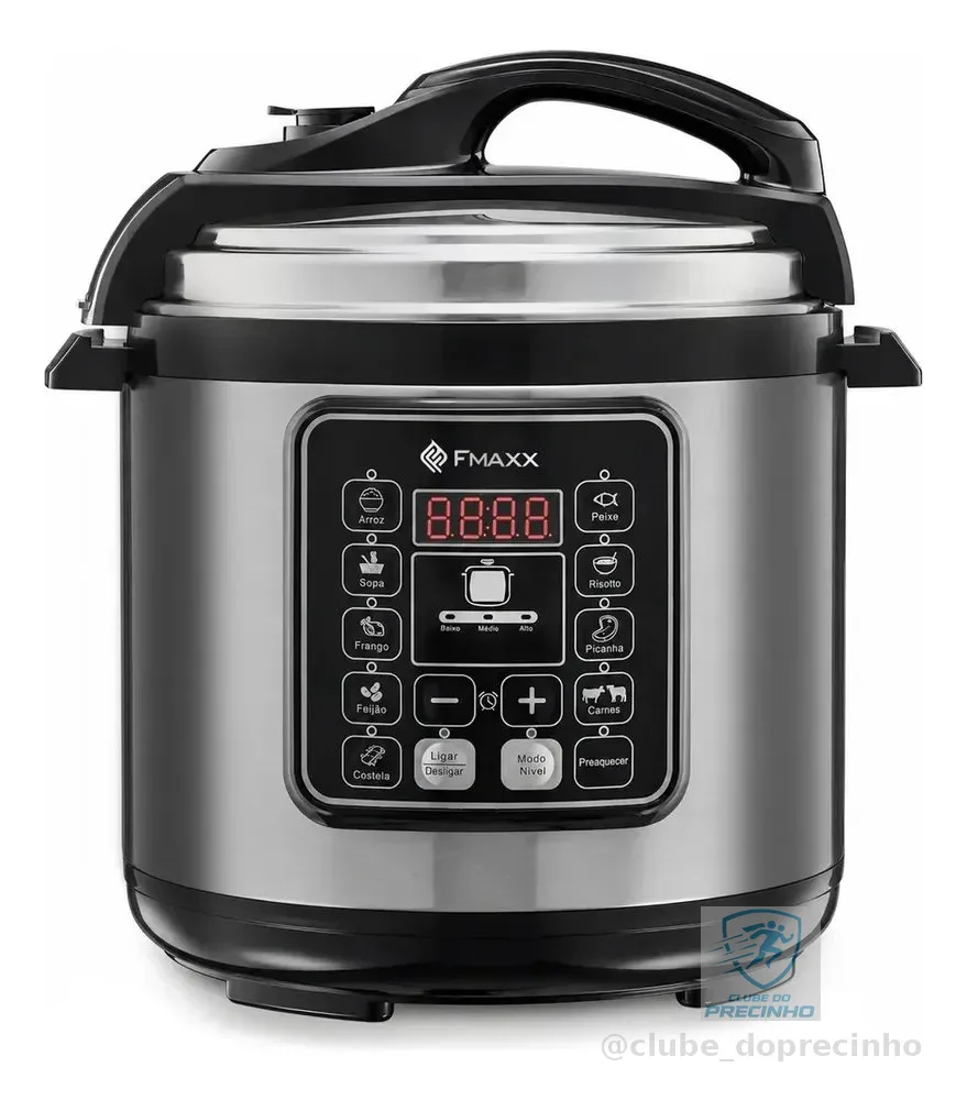 Panela De Pressão Elétrica Digital 6l, Fmaxx, Inox 1000w
