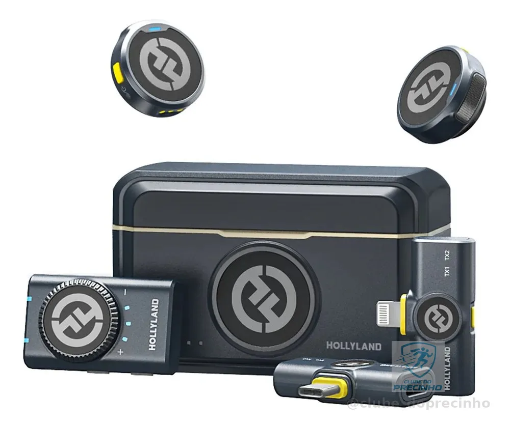 Microfone de lapela Hollyland Lark M2 Lark M2 Combo Preto.