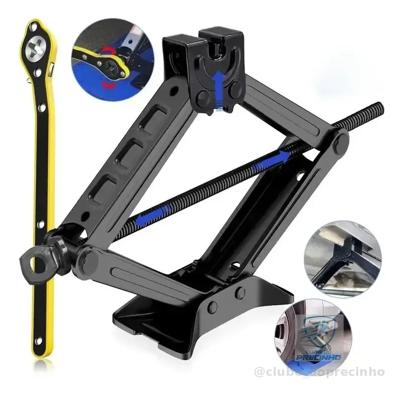 Macaco Sanfona Universal 1500kg 1.5t Com Chave Para Carro