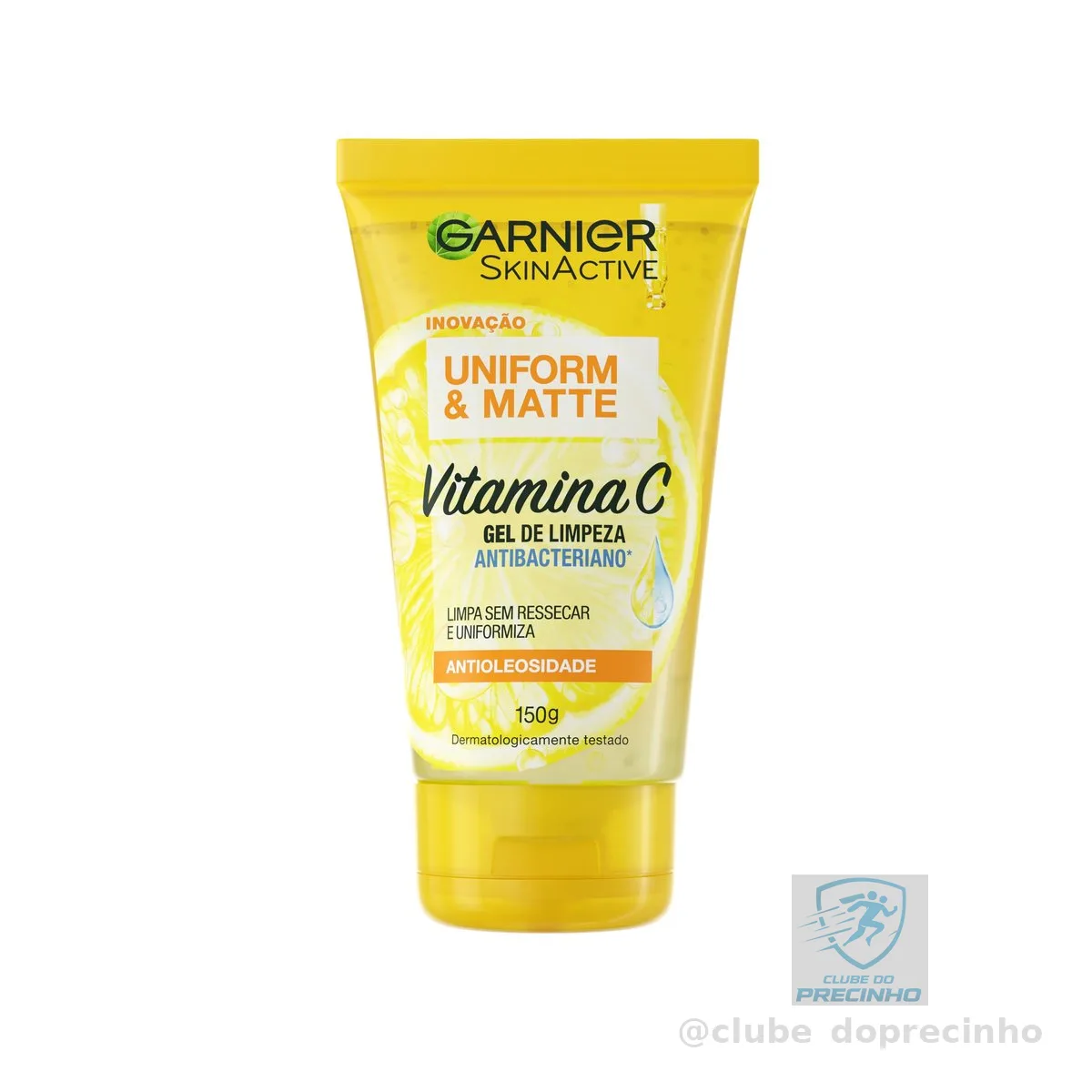 Garnier Express Aclara Gel de Limpeza Facial Hidratante, Ação Antibacteriana e Antimanchas que Controla a Oleosidade com Vitamina C e Pantenol para Pele Oleosa, 150ml