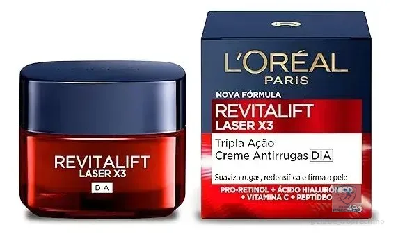 Creme Facial Anti-idade, com PRO-XYLANE e Ácido Hialurônico, Corrige Rugas e Flacidez, Revitalift Laser X3 L'Oréal Paris 50ml
