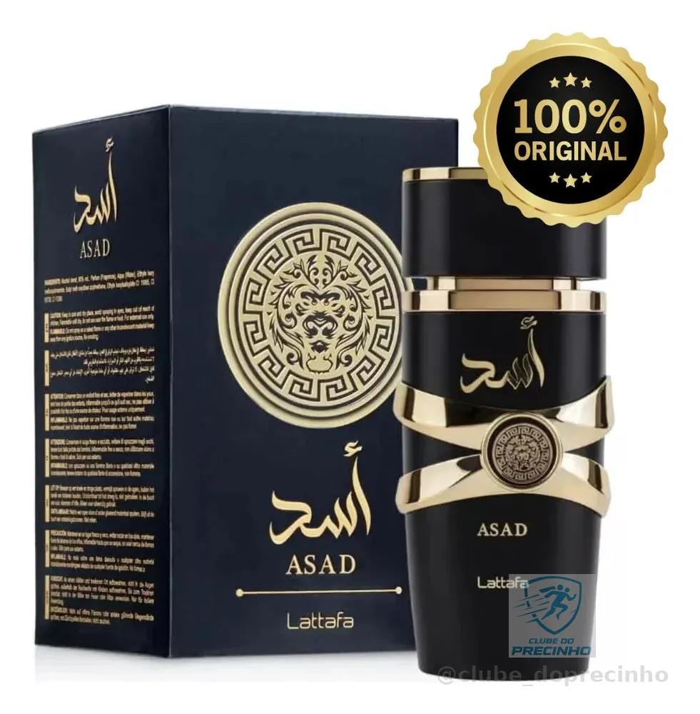 Perfume Lattafa Asad 100ml Eau De Parfum Original Árabe Original Com Nota Fiscal E Selo Original Lataffa