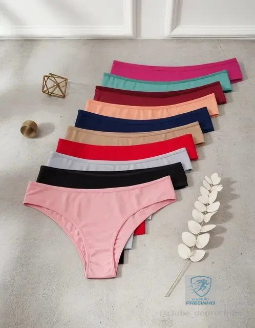 Kit 10 Calcinha Microfibra Feminina Calcinhas Tanga Atacado