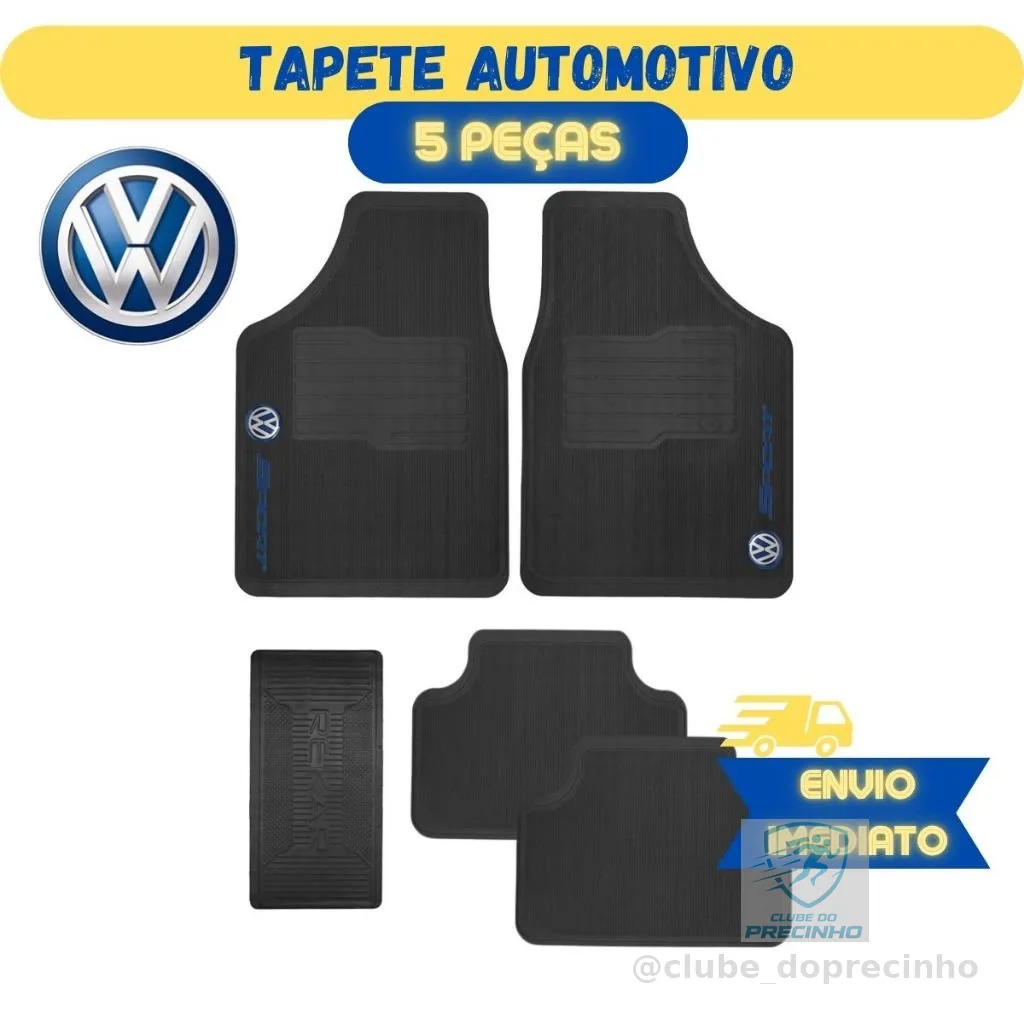 Tapete Automotivo Carro Volkswagen Versátil Borracha 5 peças