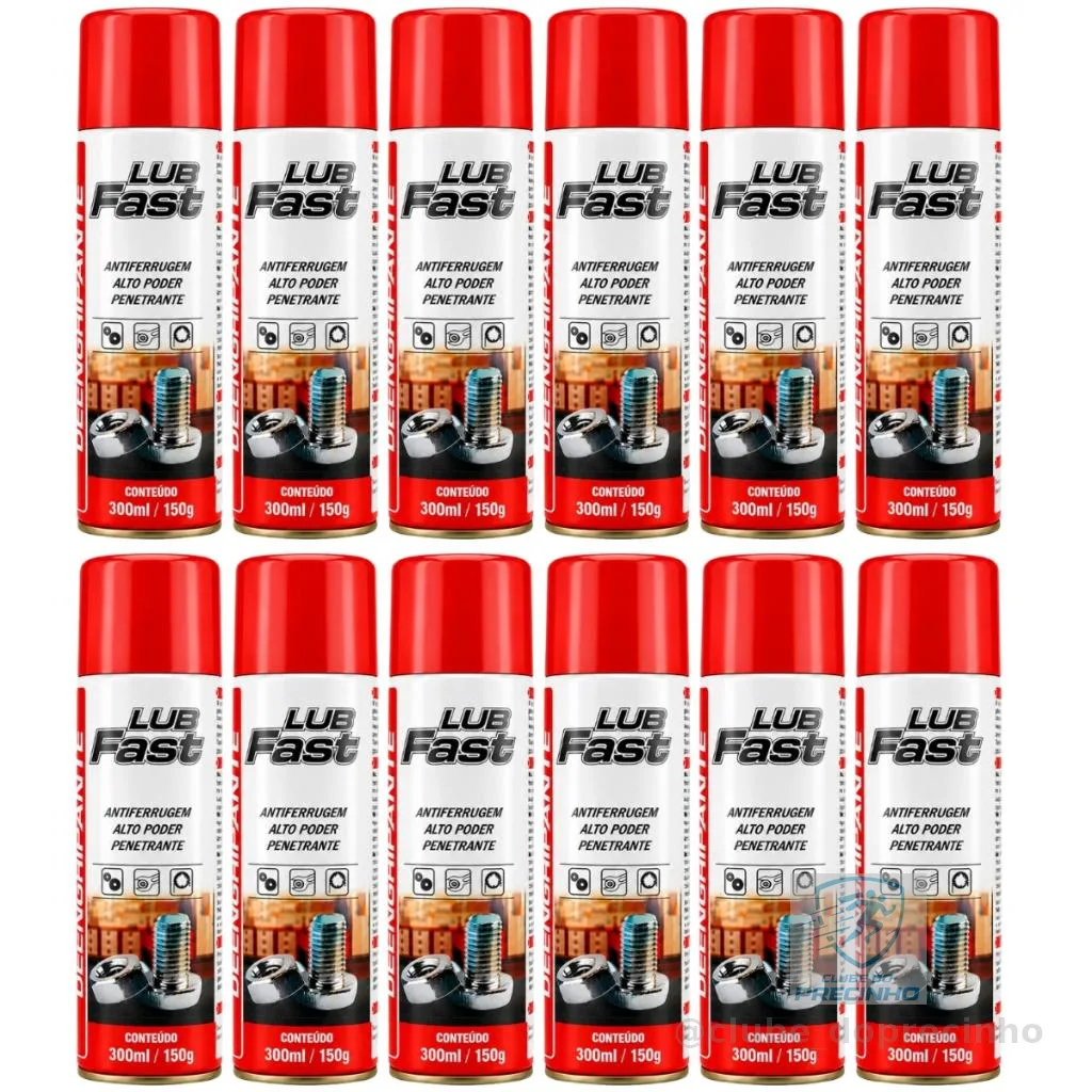 Kit Desengripante Spray 300ml 12 Unidades Te0001161 Lub Fast