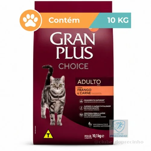 Ração Gran Plus Choice Frango Carne Gatos Adultos 10,1kg