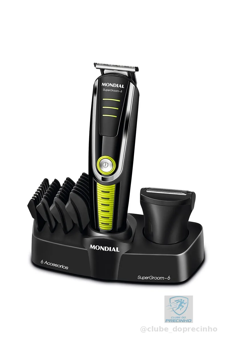 MONDIAL Aparador de Pelos Super Groom 06, Preto/Verde, 6W, Bivolt - BG-04
