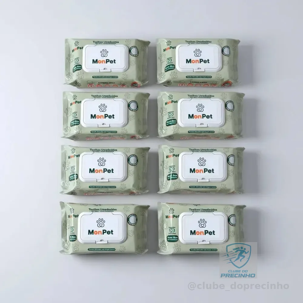 Toalha Lenço Umedecido Para Caes E Gatos 8 Pacotes C/ 50 Und